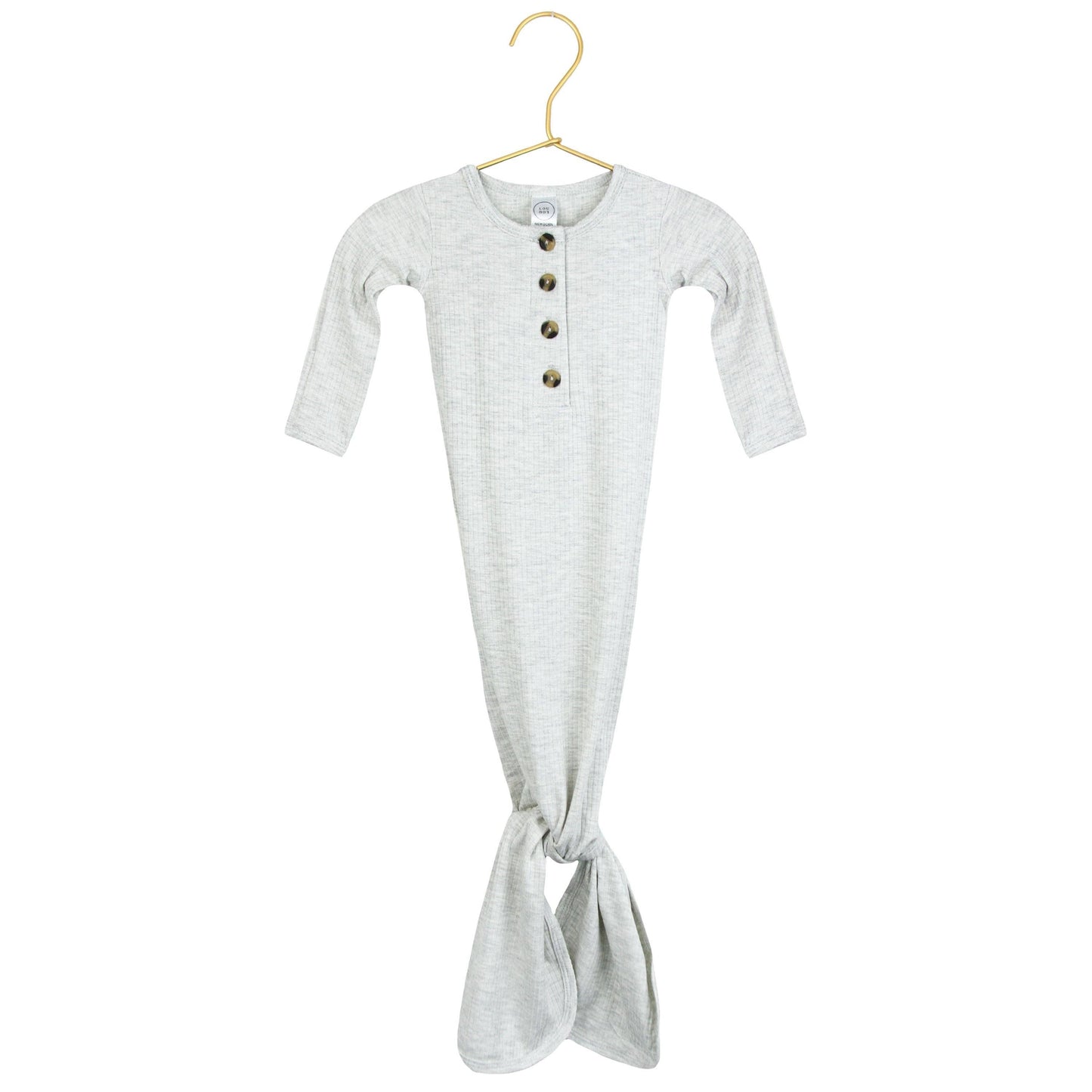 Stevie Ribbed Knotted Gown: Newborn-3 Month