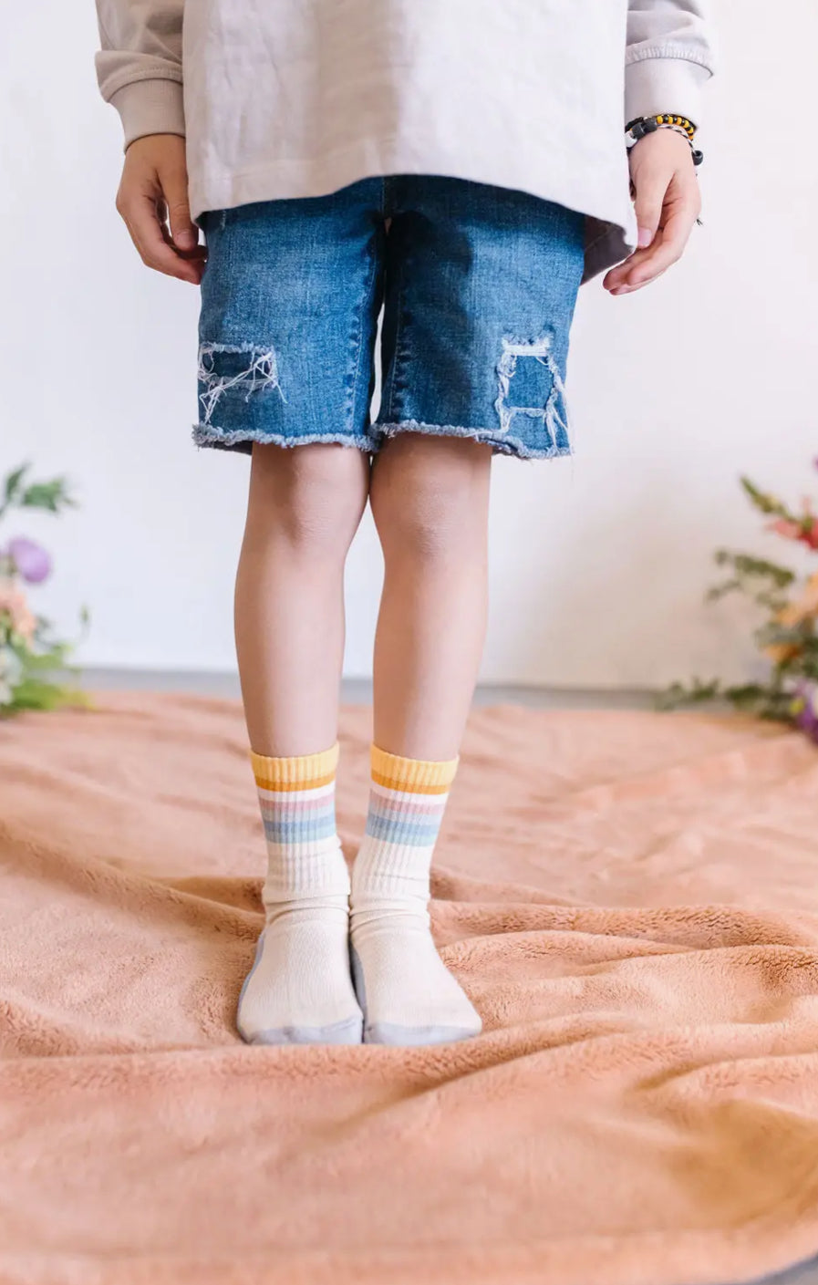 Retro Rainbow Tube Sock