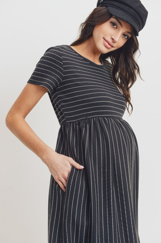 Striped maternity dress